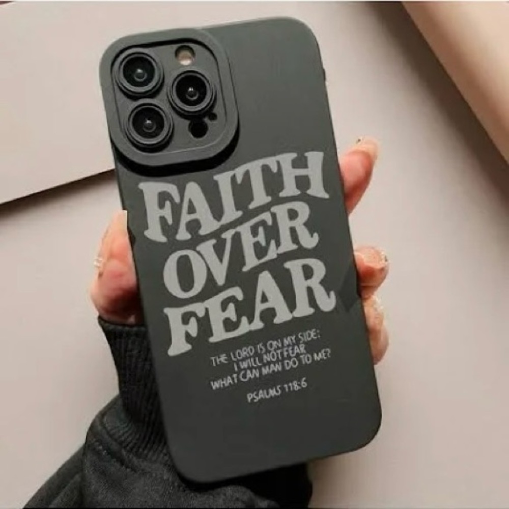 iPhone 13 Pro Max Black Faith Over Fear Case